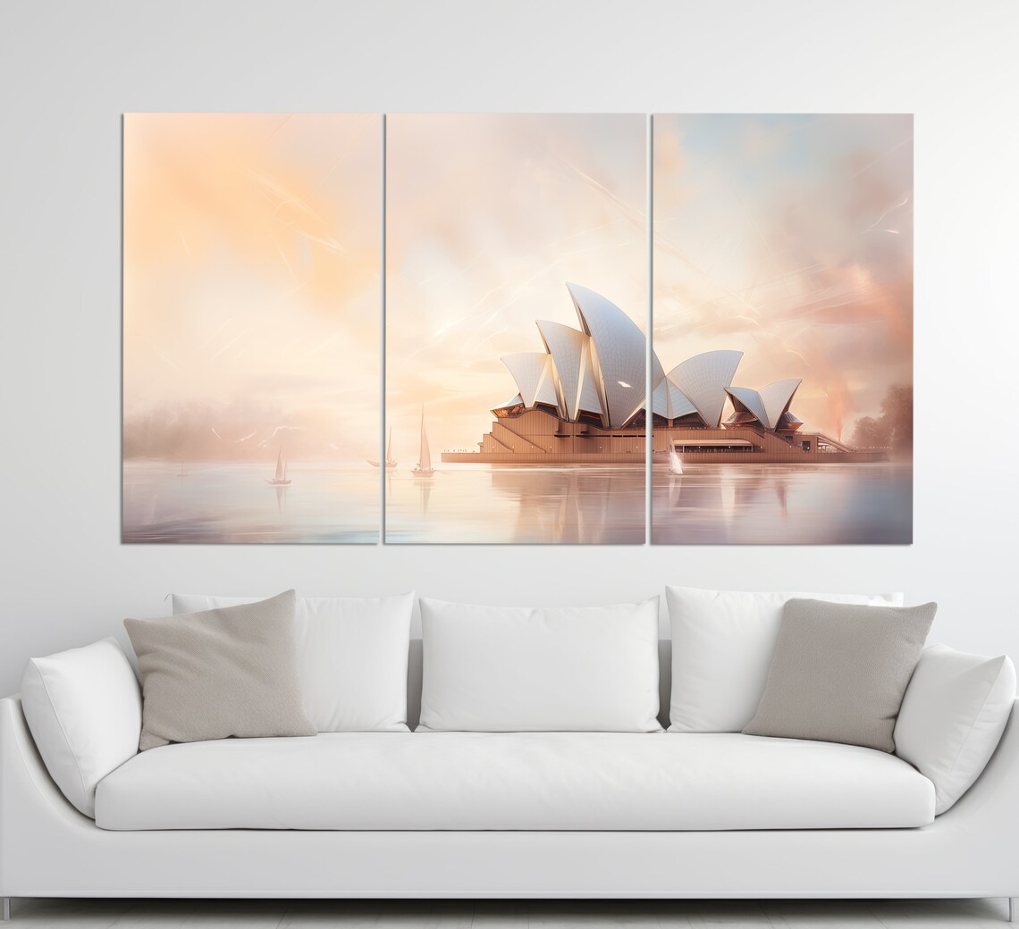 Sydney Opera House, Vintage Oil Painting Style Art Print - Image 3