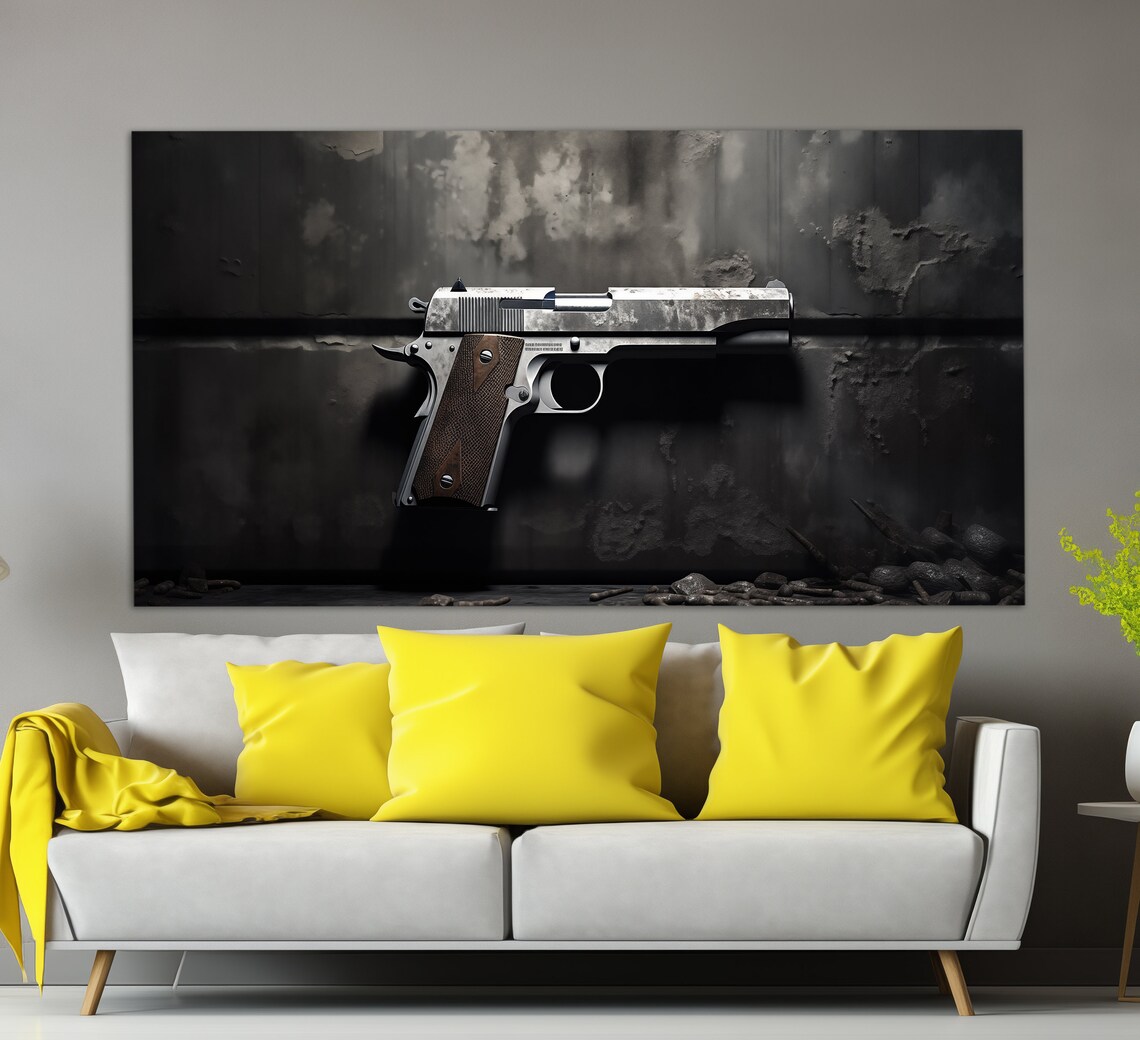 Colt M1911 Weapon Wall Art, Gun Poster Print Decor