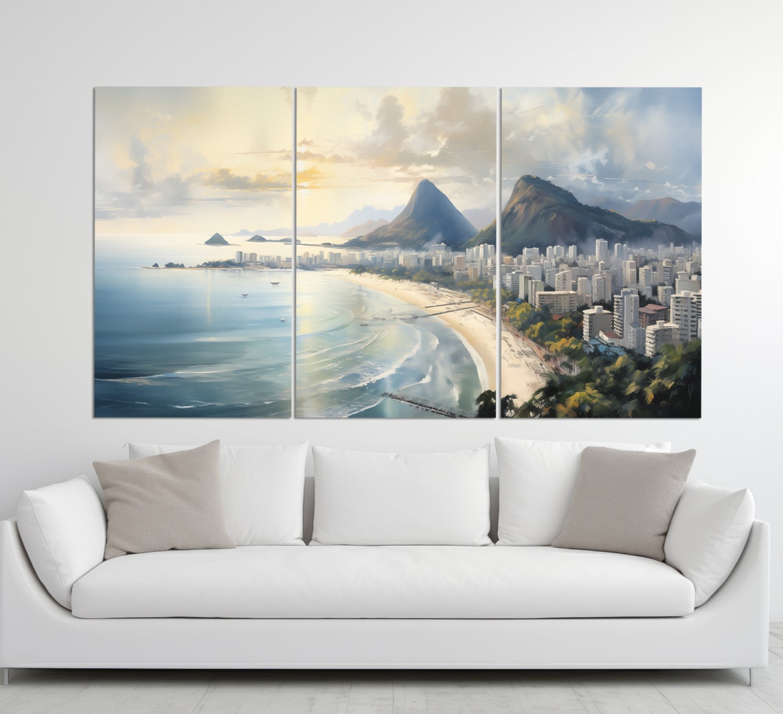 Rio de Janeiro Beach Skyline Mountain Views Brazil Travel Poster - Image 3