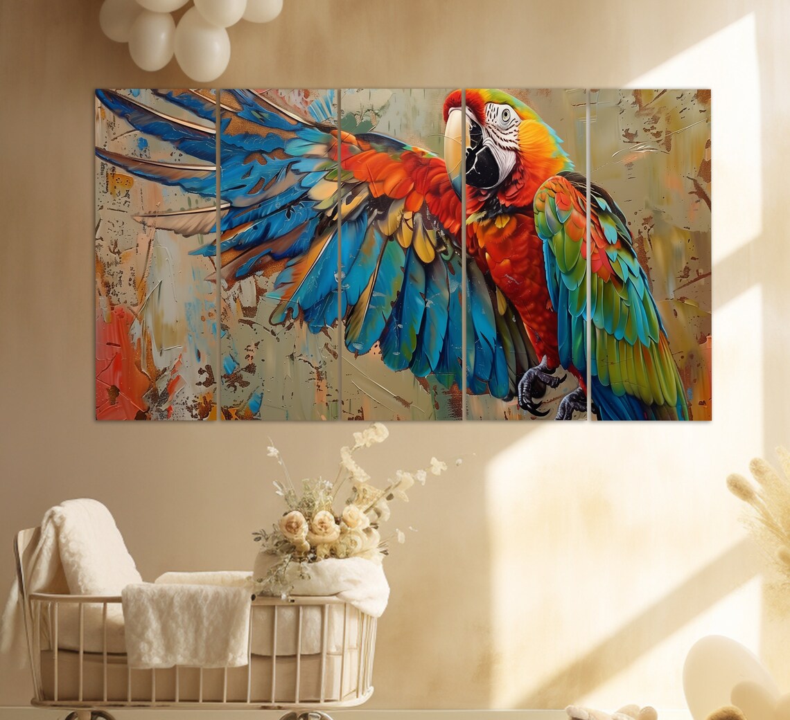 Macaw Parrot Art Print, Wildlife Wall Decor Poster - Image 5