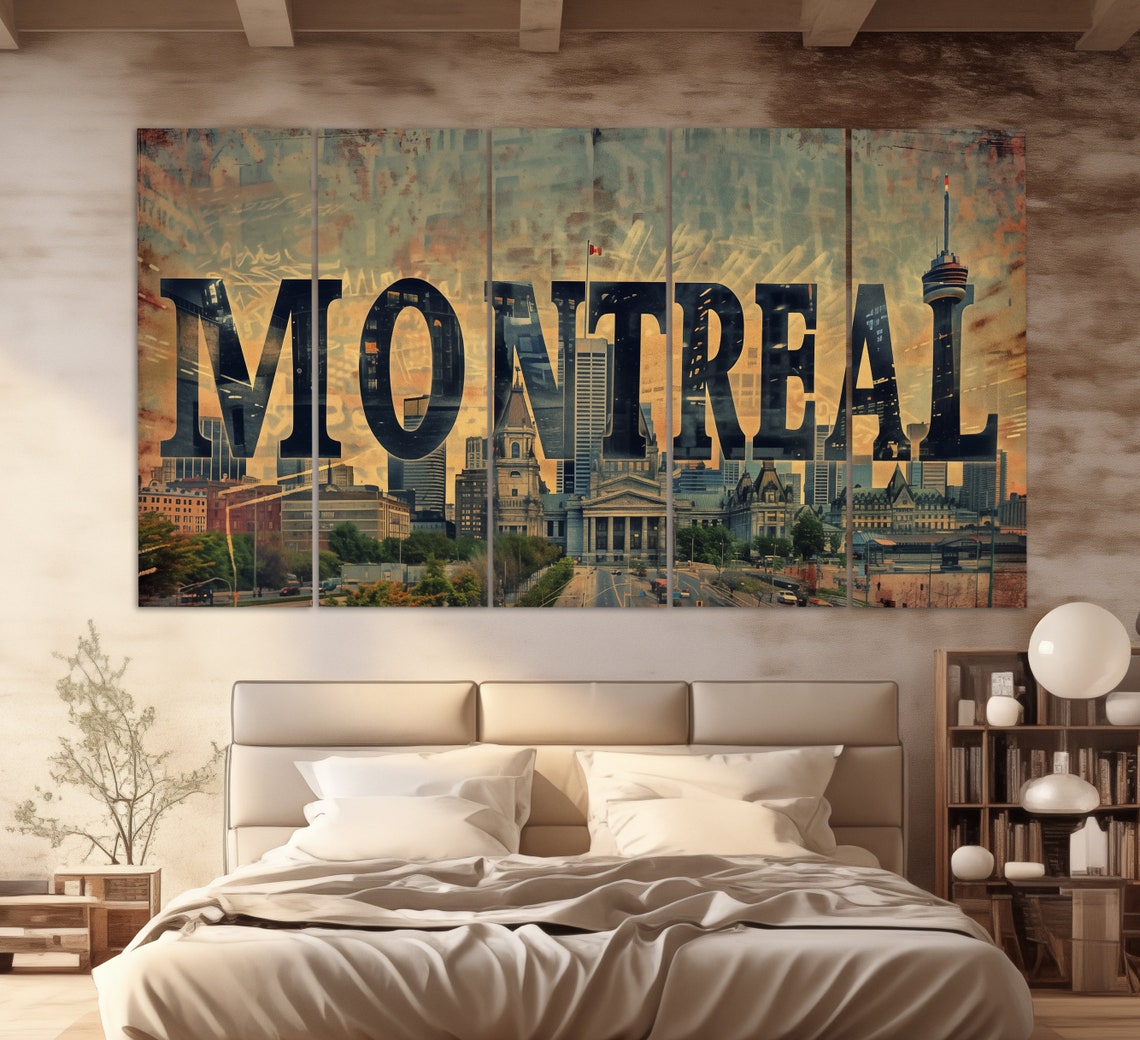Montreal Canada Skyline Photo Typography Bold City Name Art Poster - Image 2
