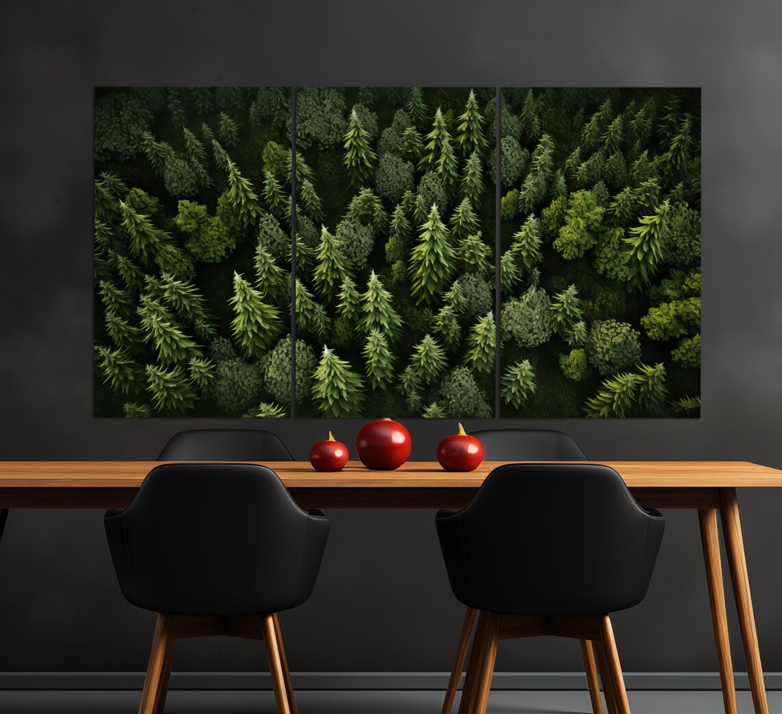 Aerial Forest Painting Art Print, Nature Wall Decor - Image 4
