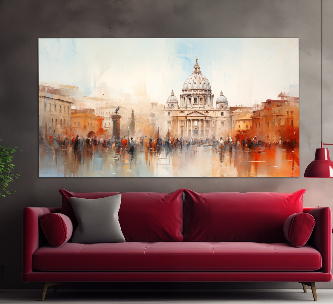 Rome Vintage Oil Painting Style Abstract Art Print - Image 2