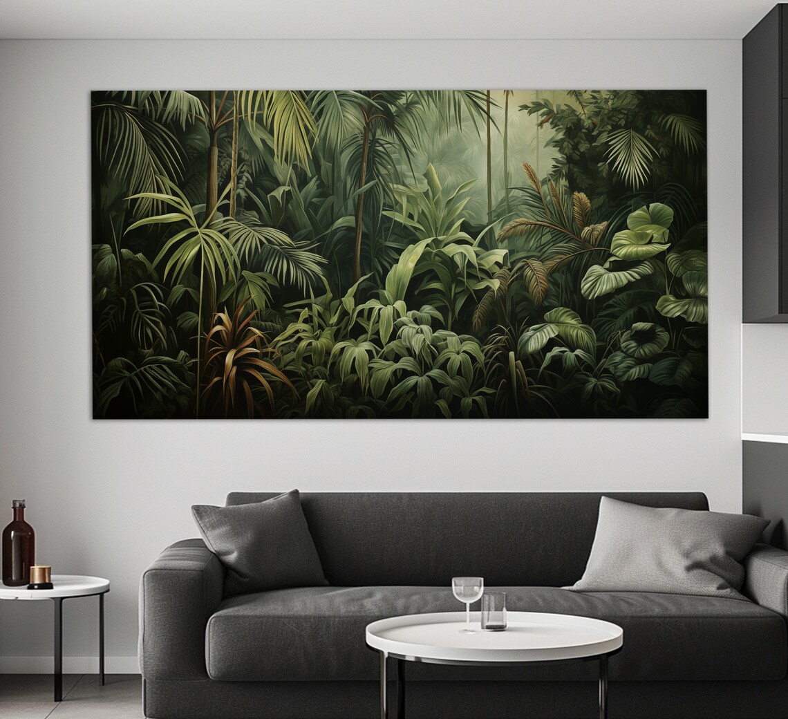 Tropical Forest Art Print, Deep Green Nature Decor