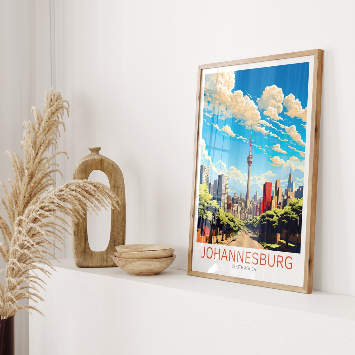 Johannesburg South Africa City Skyline Tower Bright Day Poster - Image 2