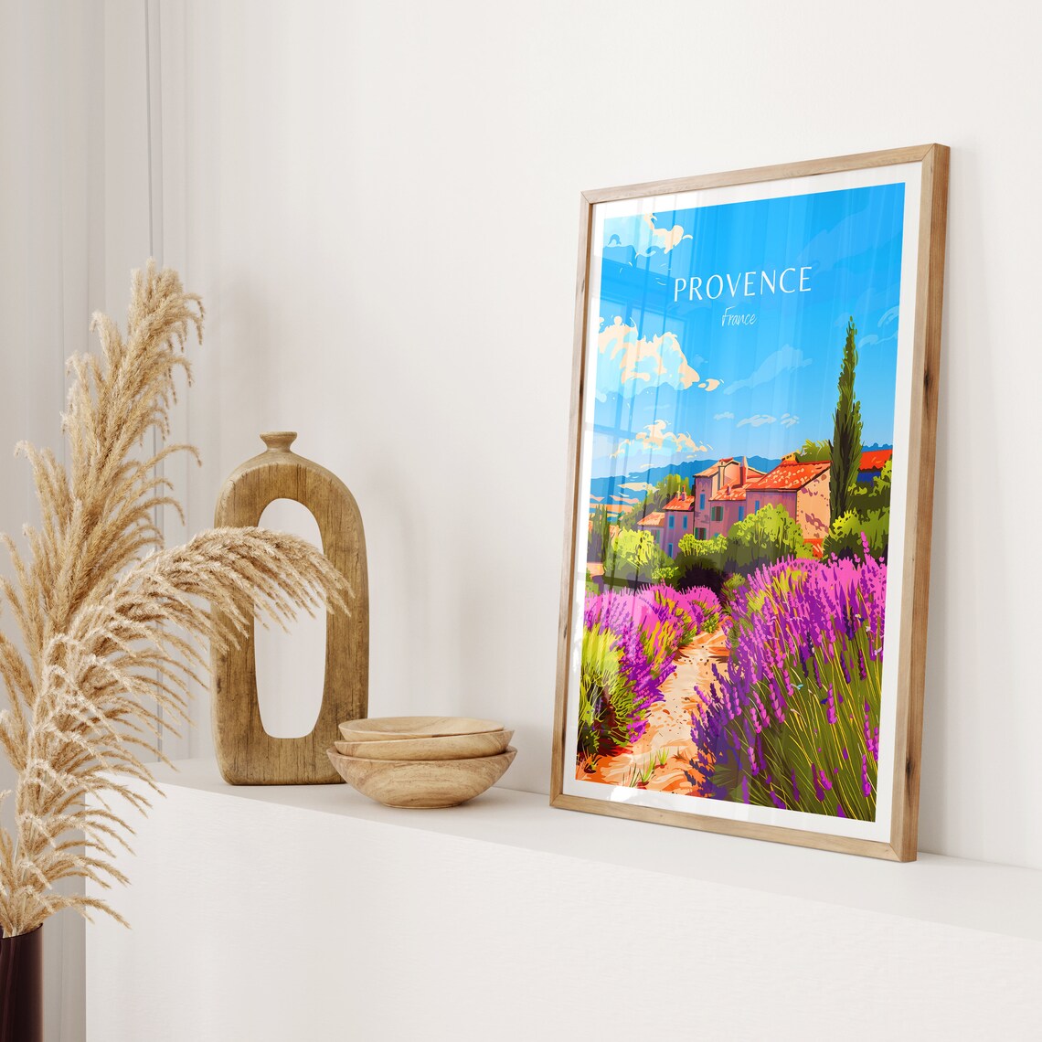 Provence France Lavender Fields Stone Village Travel Art Poster - Image 2