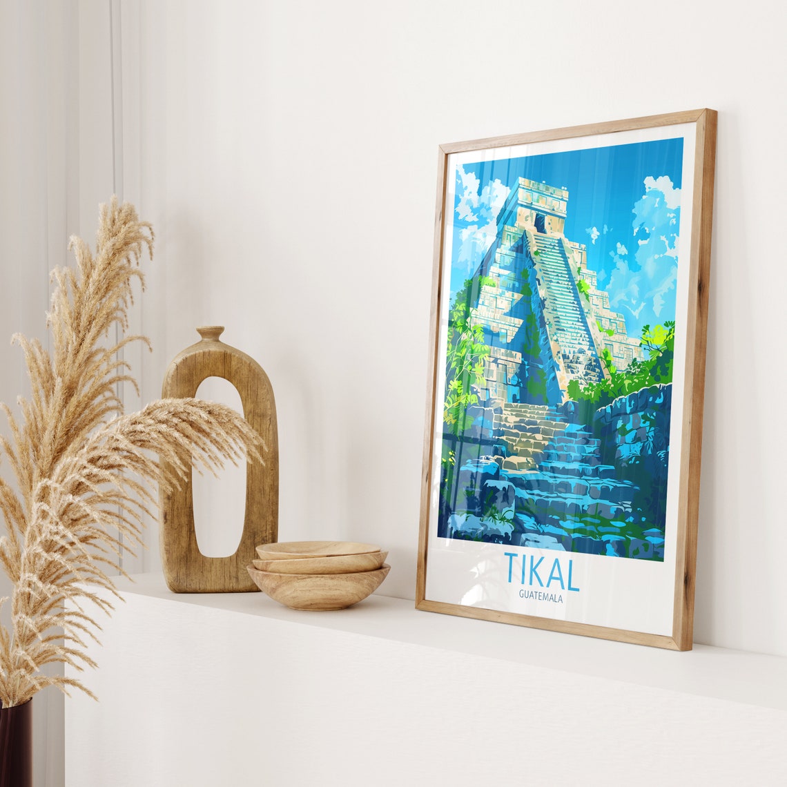 Tikal Guatemala Mayan Pyramid Temple Jungle Ruins Travel Poster - Image 2