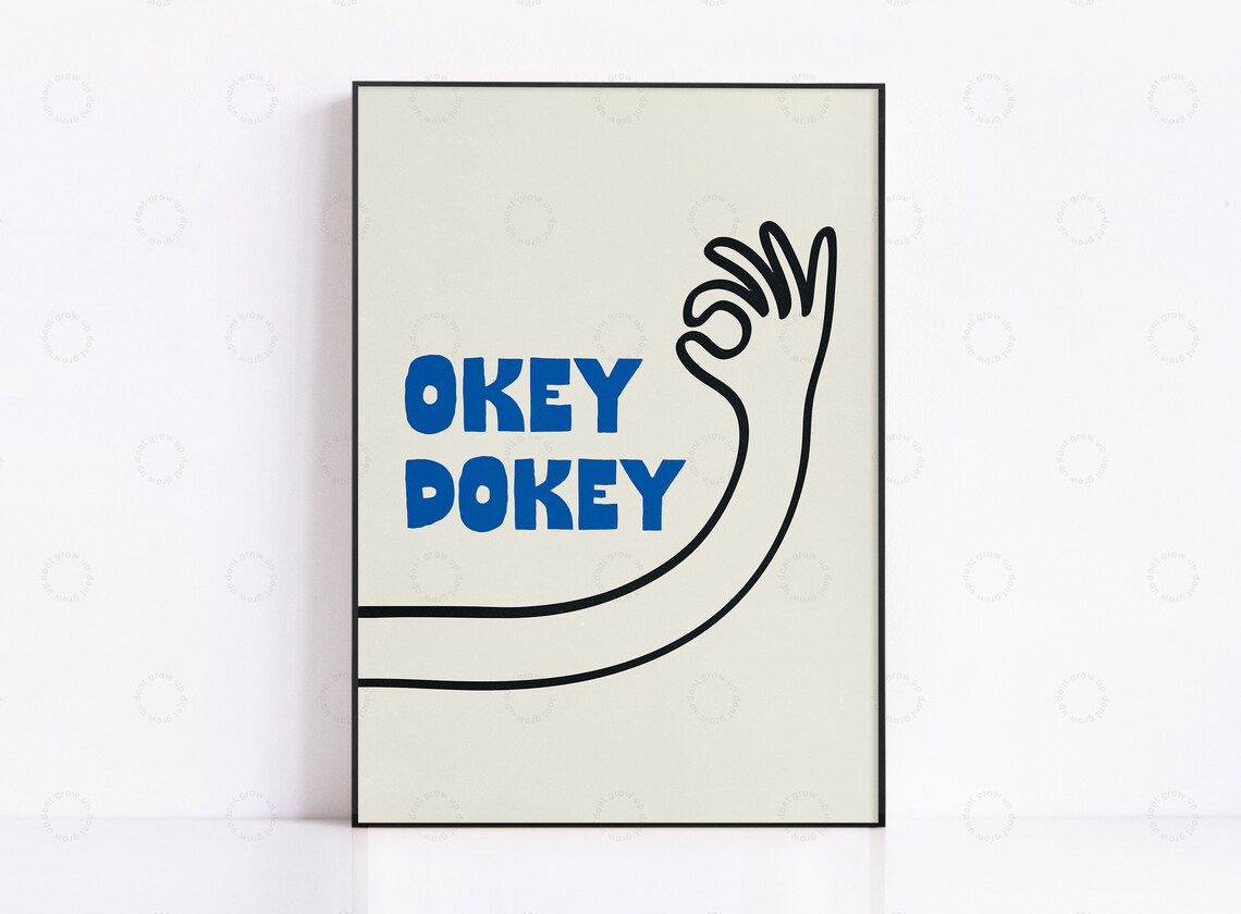 Okey Dokey Mid Century Typography Art Print