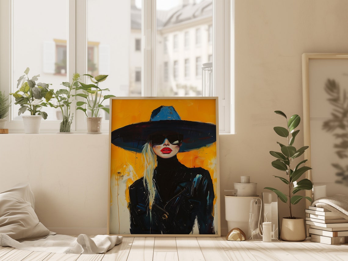 Hand Drawn Cowgirl Painting, Western Wall Art - Image 4