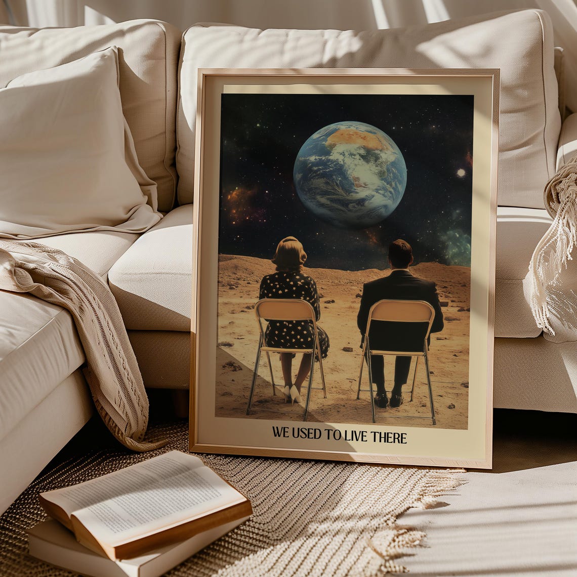 Retro Space Art Print, Surreal Abstract Decor - Image 2
