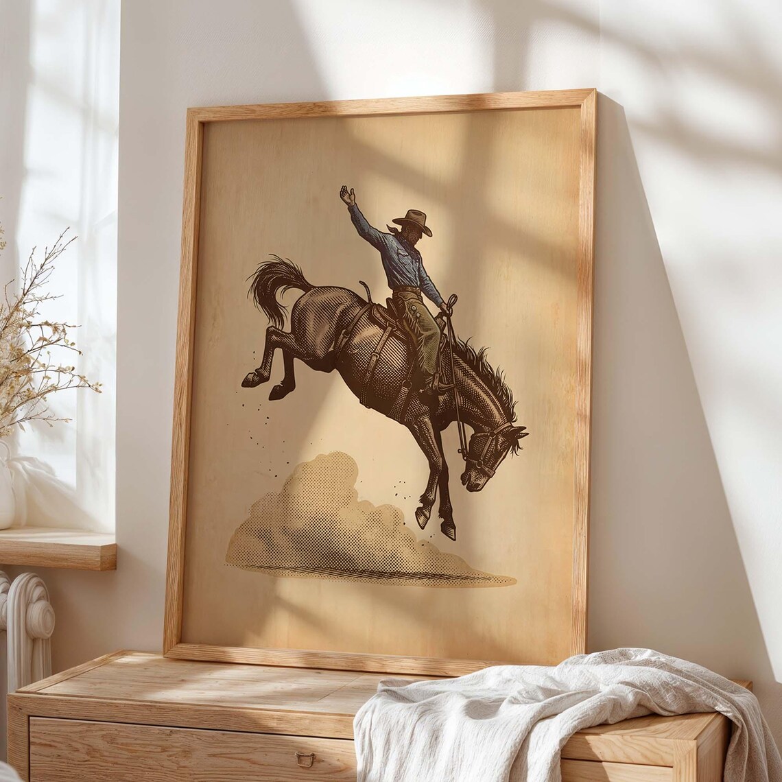 Western Cowboy, Vintage Rodeo Horse Poster