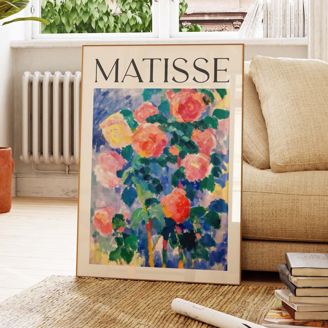 Matisse Style Rose Bush Fauvist Botanical Exhibition Art Poster