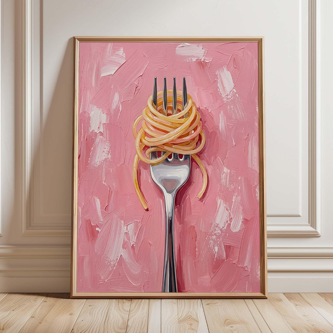 Spaghetti Fork Pasta Art Print, Kitchen Wall Art