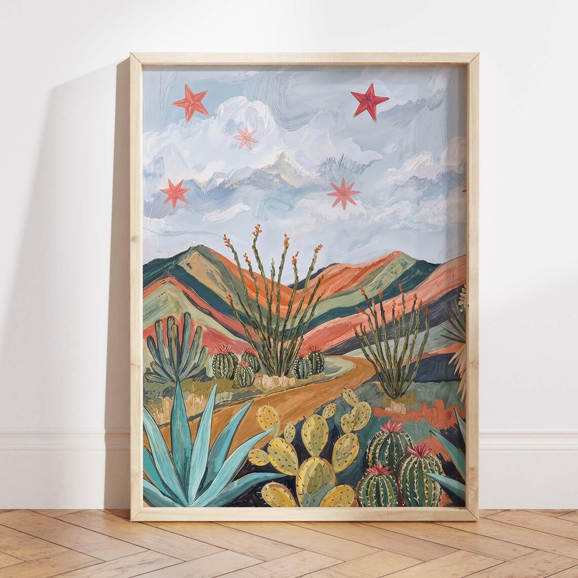 Western Desert Landscape, Boho Santa Fe Nursery Decor