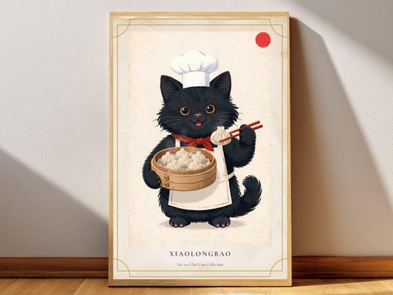 Xiaolongbao Cat Poster Printable Wall Art Digital Download