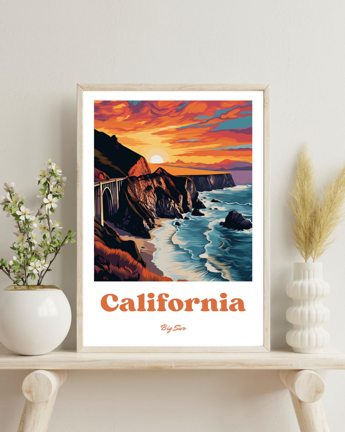 Big Sur Travel Poster, California Travel Gift