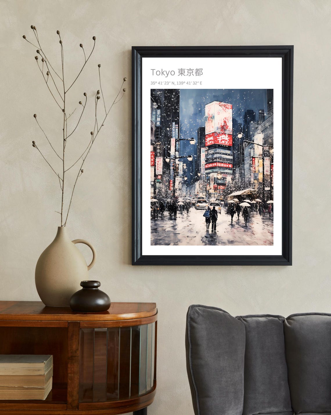 Tokyo Poster, Japan Winter Travel Art Print - Image 2