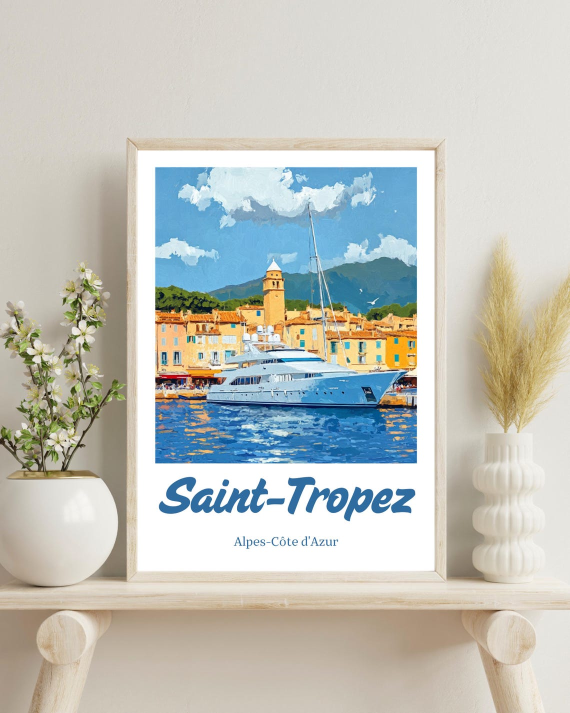 Saint Tropez Poster Saint Tropez Traditional Travel Print French Riviera Print Saint Tropez Art Print France Art Christmas Gift