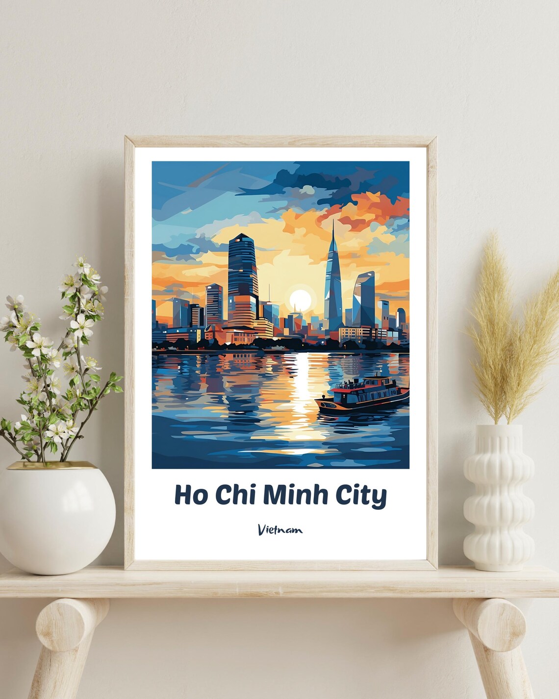 Ho Chi Minh City Travel Poster, Vietnam Art