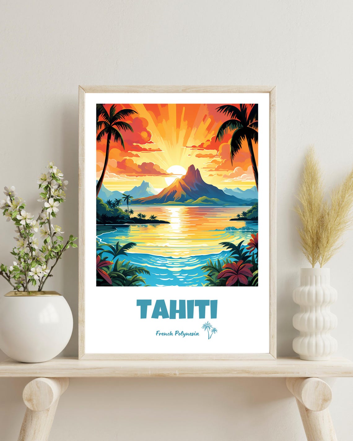 Tahiti, French Polynesia Travel Poster