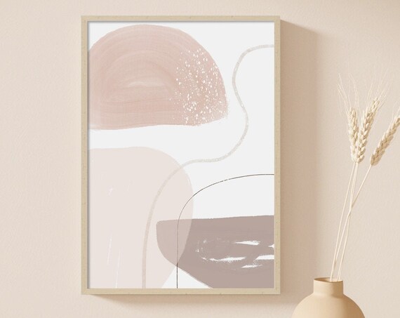 Blush Arch Abstract Art Mauve Neutral Contemporary Wall Poster