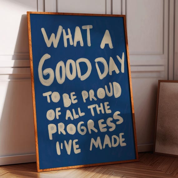 Typography Poster Print 70s Positive Quote Wall Trendy Art Gift Living Room Retro