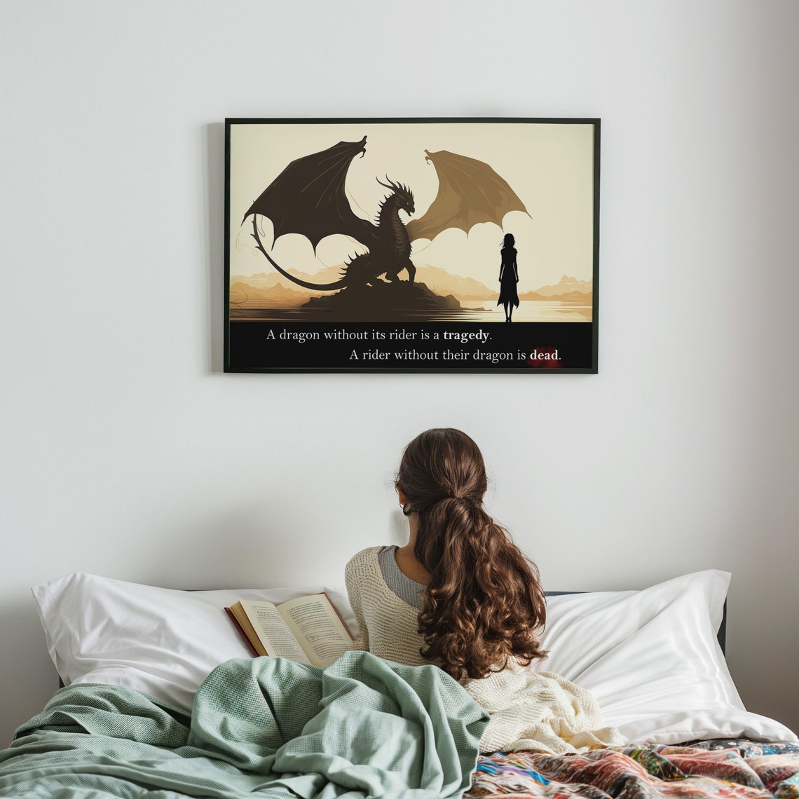 A Dragon Without Its Rider Is A Tragedy Golden Sunset Quote Poster - Image 2