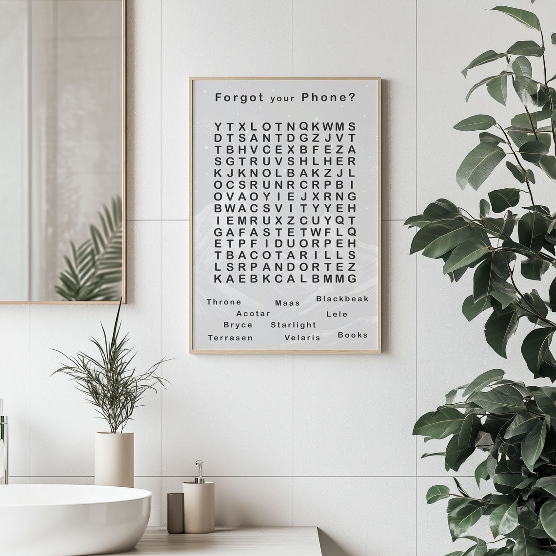 Forgot Your Phone Sarah J Maas Book Word Search Puzzle Wall Poster - Image 3