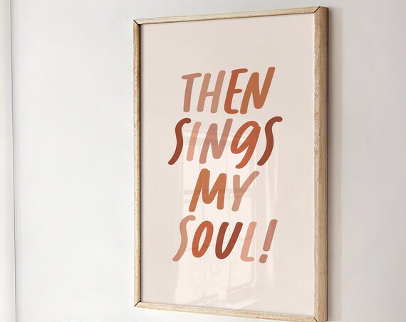 How Great Thou Art Boho Christian Wall Art Then Sings My Soul Bible Verse Wall Art Modern Christian Wall Decor Christian Hymn