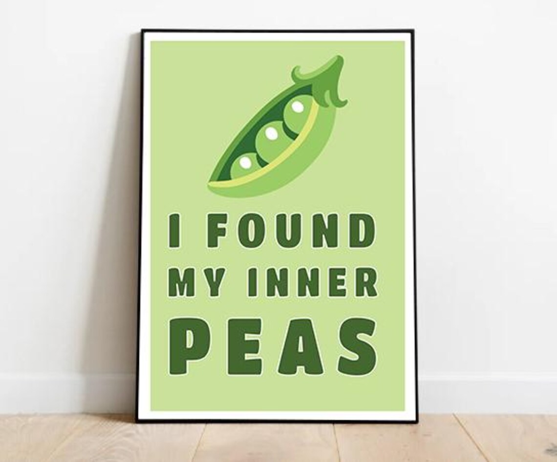 Inner Peas Punny Mindfulness Mental Health Poster
