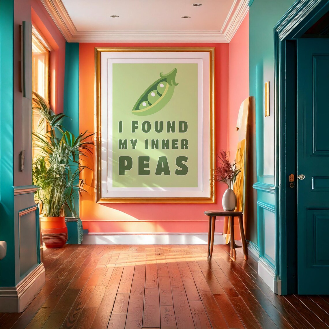 Inner Peas Punny Mindfulness Mental Health Poster - Image 2