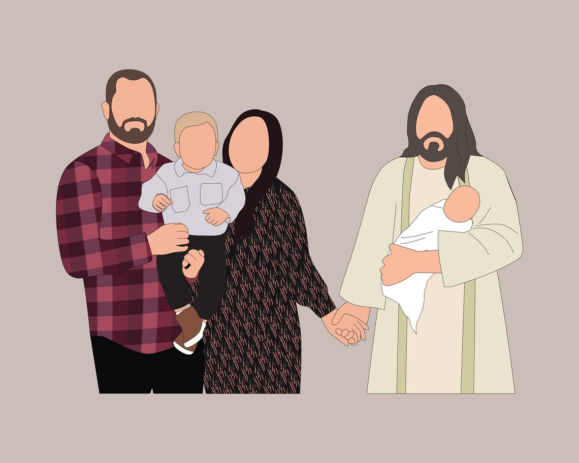 Custom Miscarriage Family Portrait Art Print - Image 2