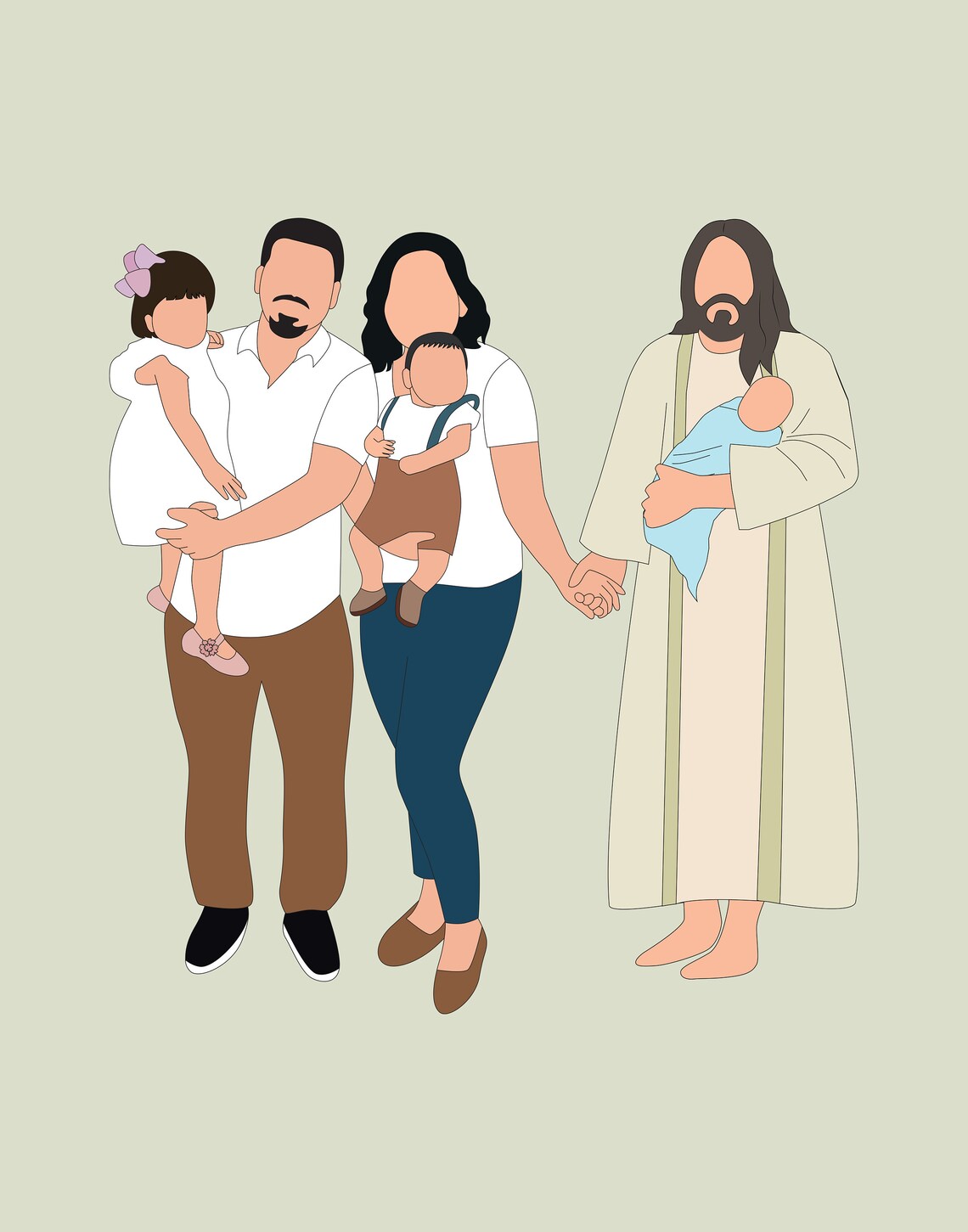Custom Miscarriage Family Portrait Art Print - Image 5