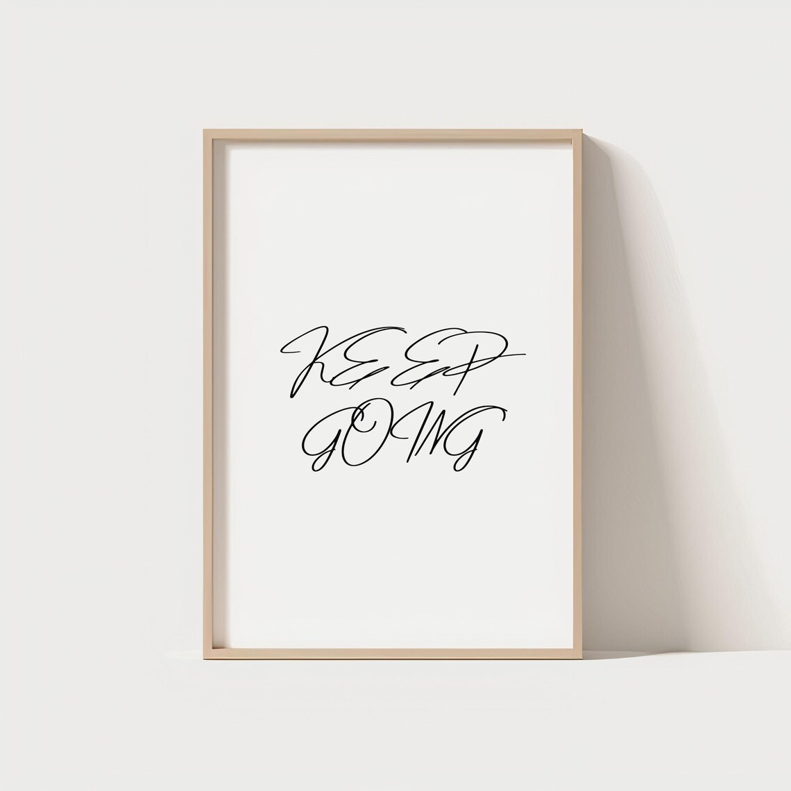 Keep Going Motivational Quote Wall Art Minimalist Typography Poster Black And White Modern Print
