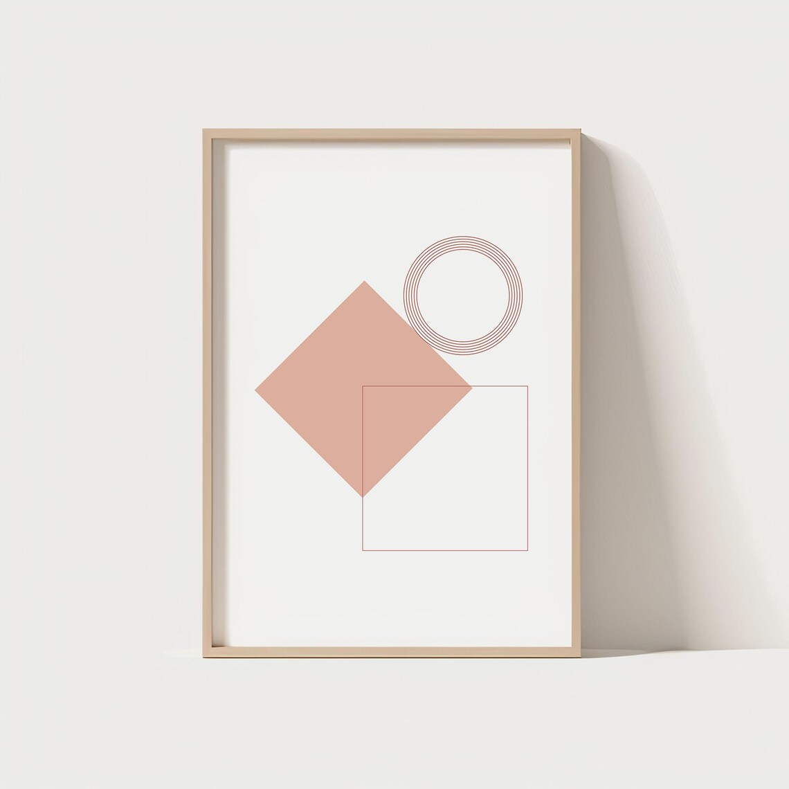 Minimal Abstract Geometric Wall Art Print Modern Line Circle Diamond Neutral Poster For Living Room Decor