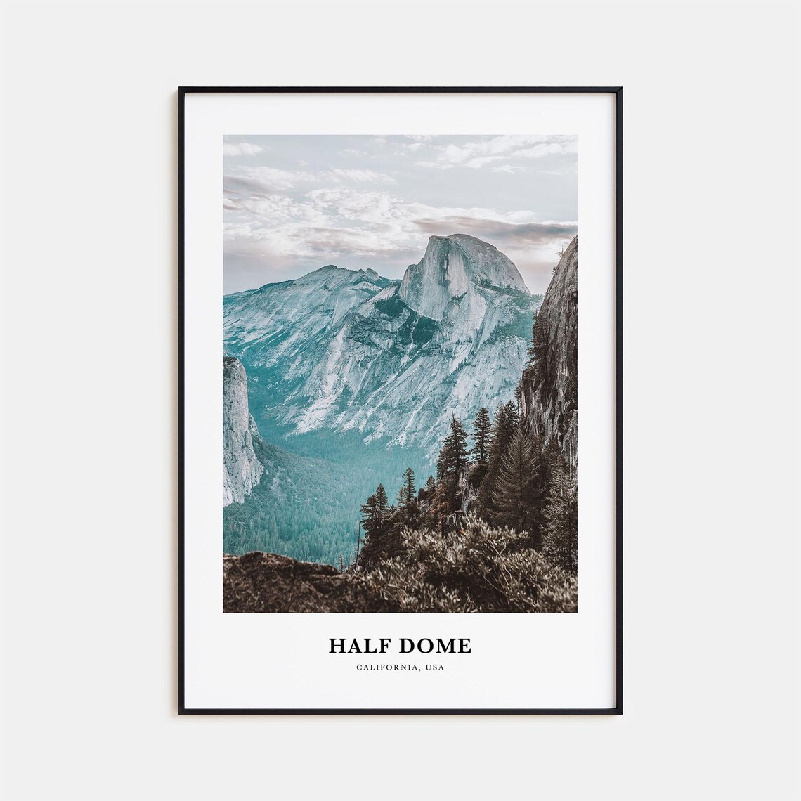 Half Dome Travel Poster, California USA Landscape
