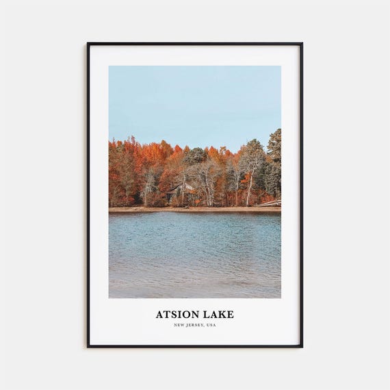 Atsion Lake Print Atsion Lake Photo Poster Atsion Lake Travel Wall Art Atsion Lake Map Print Atsion Lake Photography New Jersey Usa