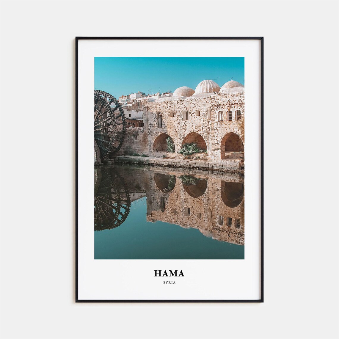 Hama Travel Map Poster, Syria Wall Art Print