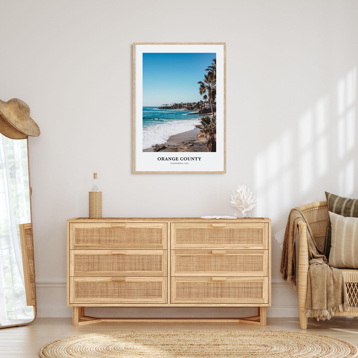 Orange County California Beach Palms Photography Travel Poster USA - Image 2