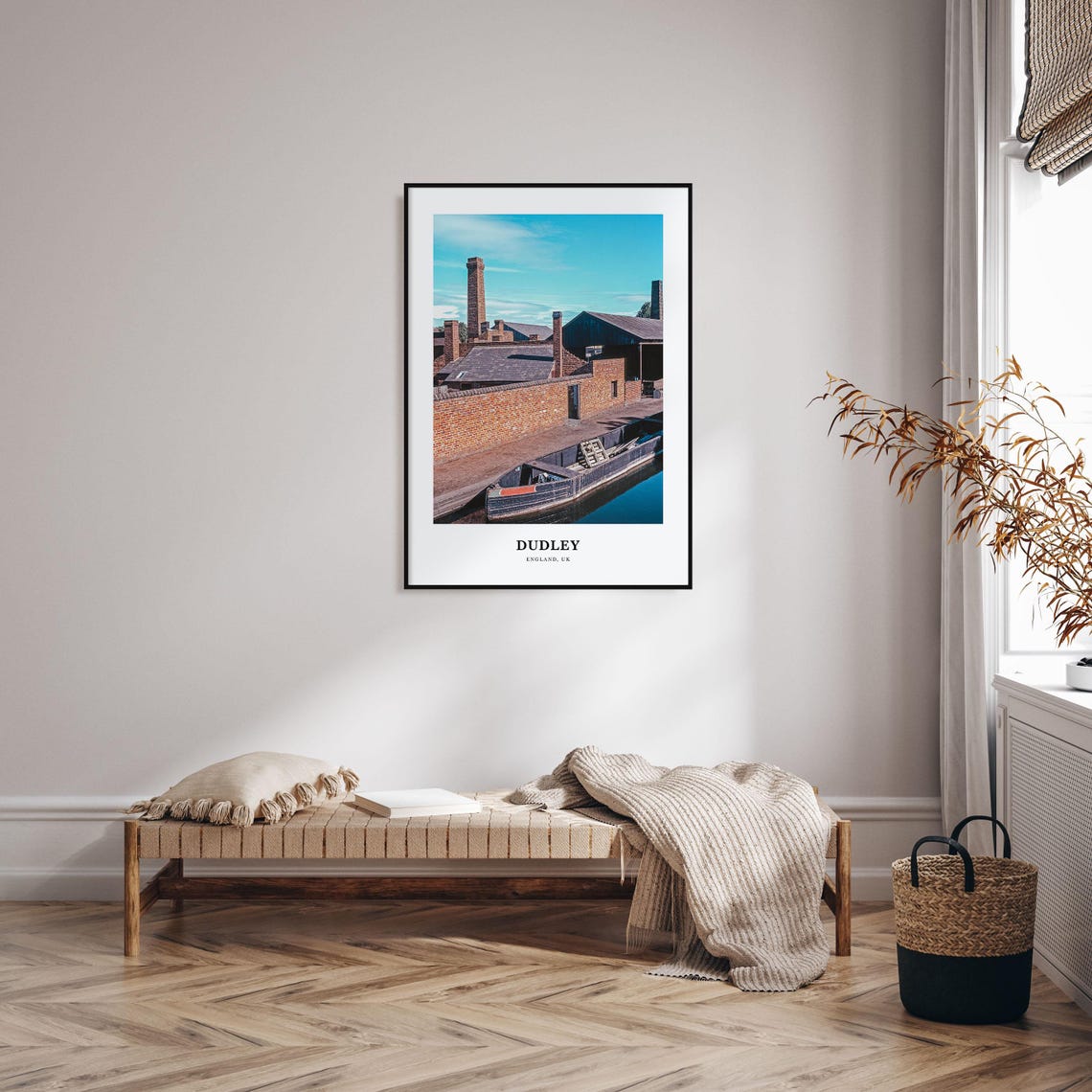 Dudley England UK Brick Chimneys Canal Boat Heritage Industrial Poster - Image 3