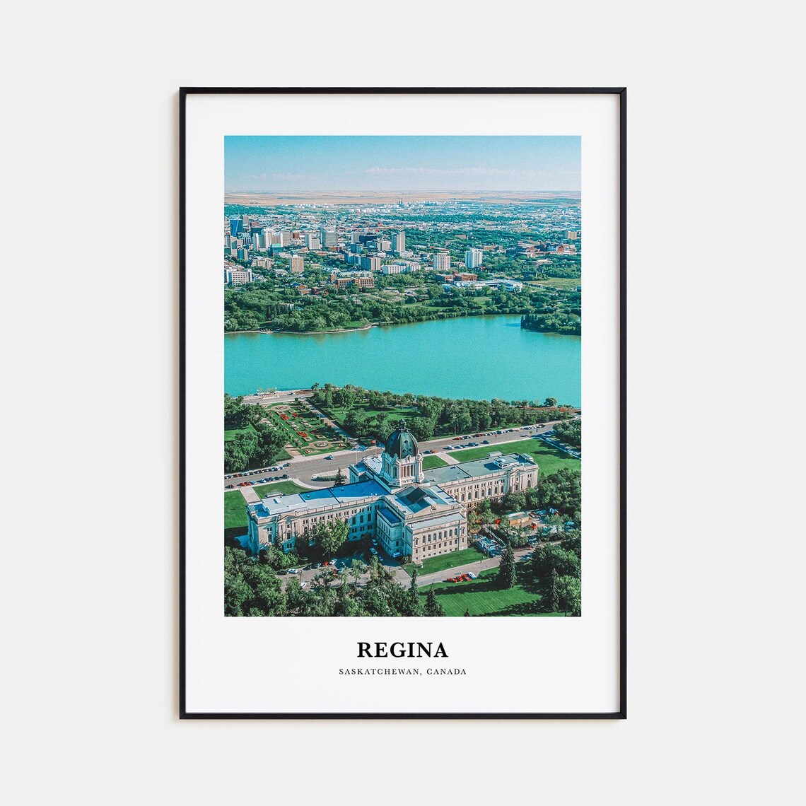 Regina Saskatchewan Aerial Skyline Wascana Lake Canada Photo Poster