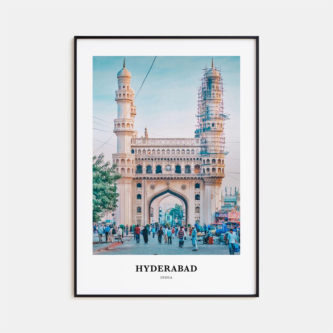 Hyderabad India Charminar Monument Street Photo Travel Poster