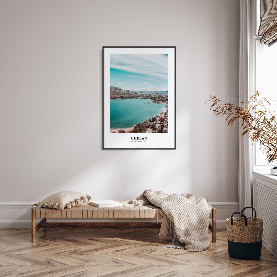 Chelan Travel Poster, Washington Map Wall Art - Image 3