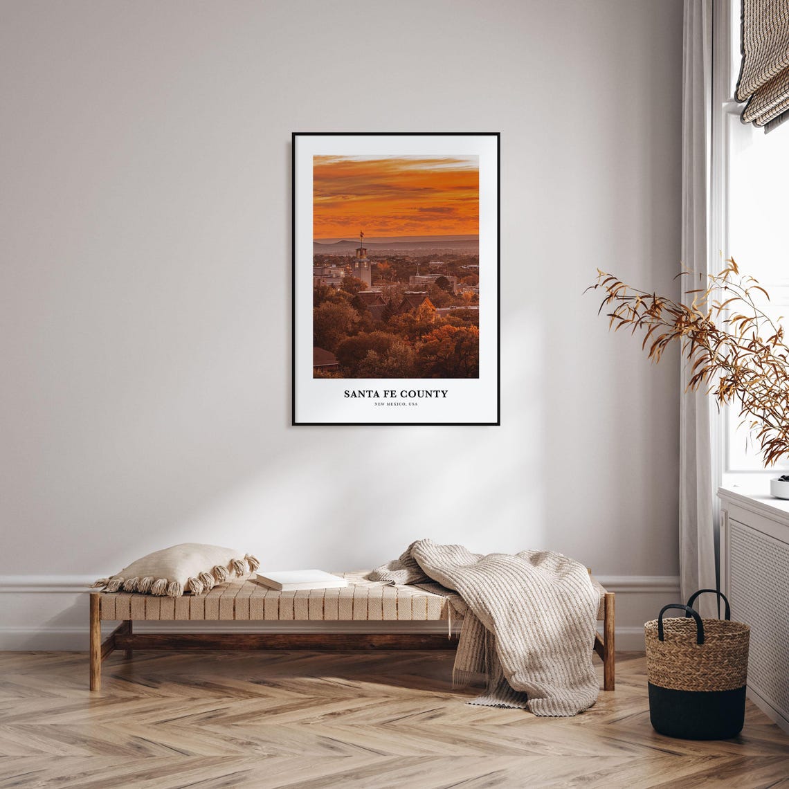 Santa Fe County New Mexico Sunset Bell Tower Desert Sky Poster - Image 3