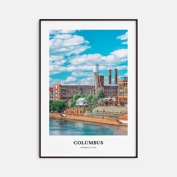 Columbus Georgia Travel Poster, Columbus Map Print