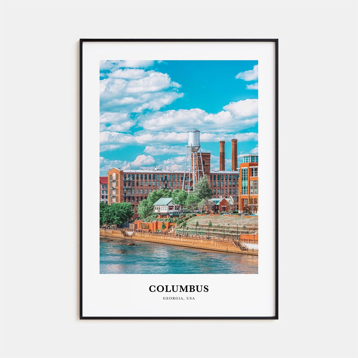 Columbus Georgia Travel Poster, Columbus Map Print
