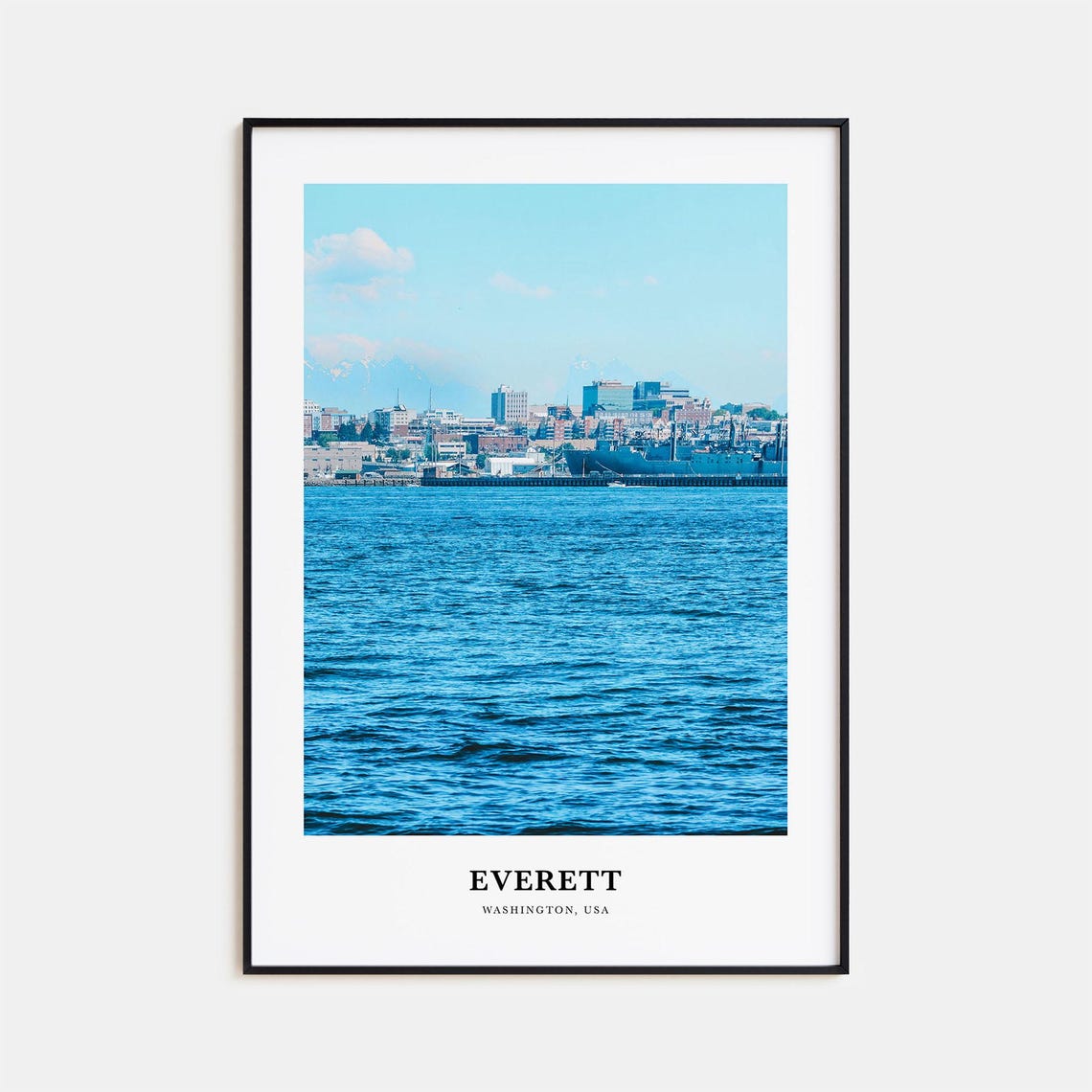 Everett Washington Waterfront City Puget Sound Skyline Photo Poster