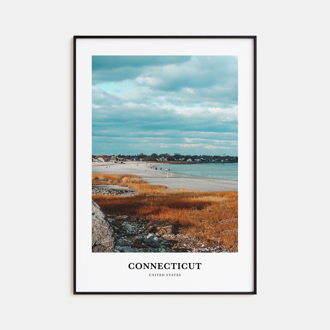 Connecticut Travel Poster, United States Map Print