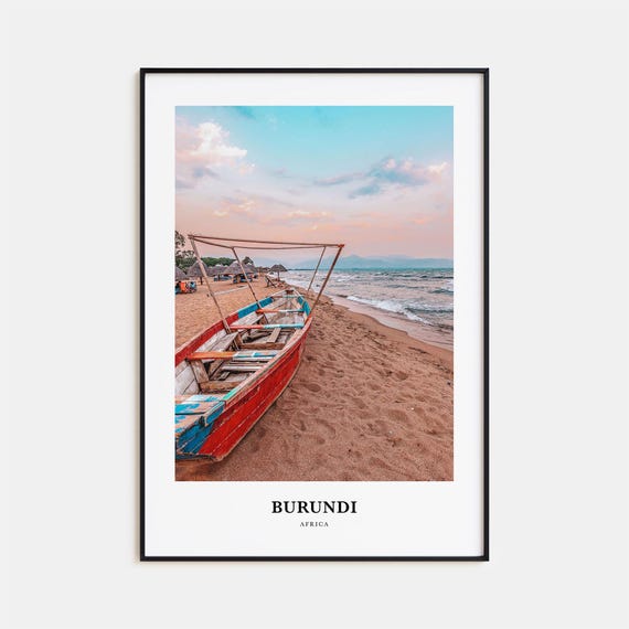 Burundi Travel Poster, Africa Map Wall Art