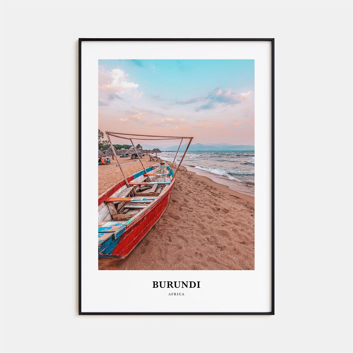 Burundi Travel Poster, Africa Map Wall Art